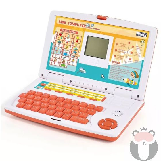 Образователен детски лаптоп English Learner, с 20 игри и активности на английски език