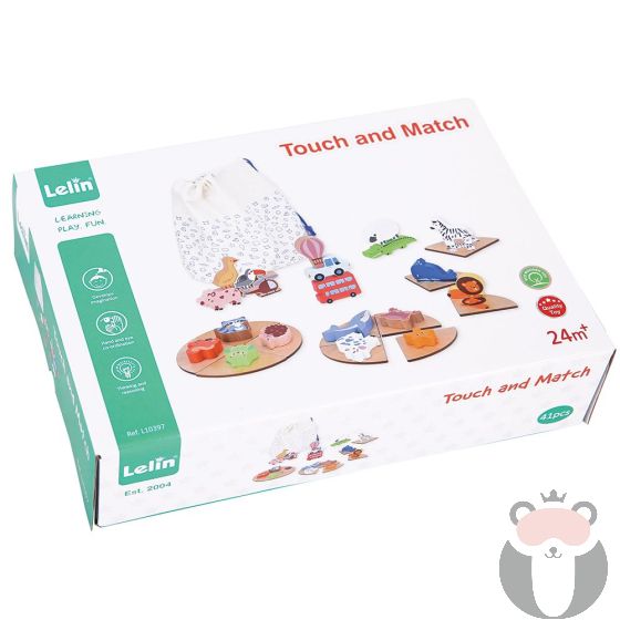 Lelin Toys, Игра Лото, за тактилни усещания, Докосни и съпостави