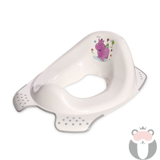 Lorelli Анатомична приставка за тоалетна чиния,  HIPPO - БялоСиво