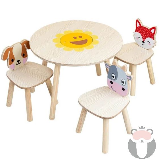Детска маса със столчета с животни