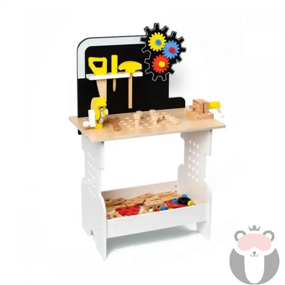 Дървена детска работилница с инструменти, Черна