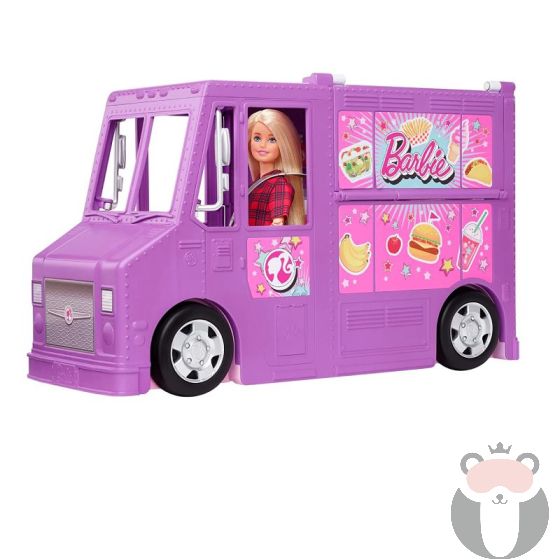 Игрален комплект Mattel Barbie Камион за приготвяне на храна, с 30+ аксесоара