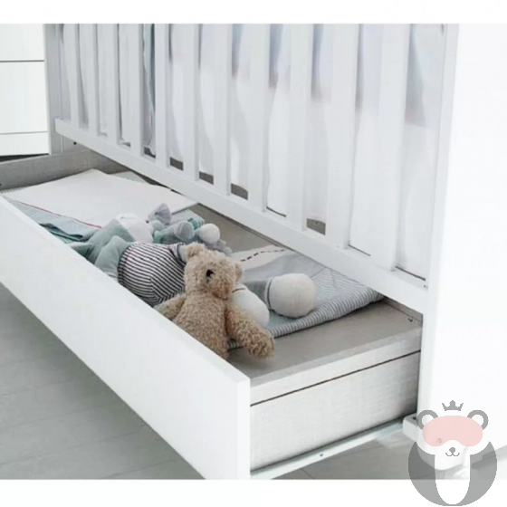 MICUNA CP-949 Чекмедже за дървено детско легло-кошара 60/120 см в бяло