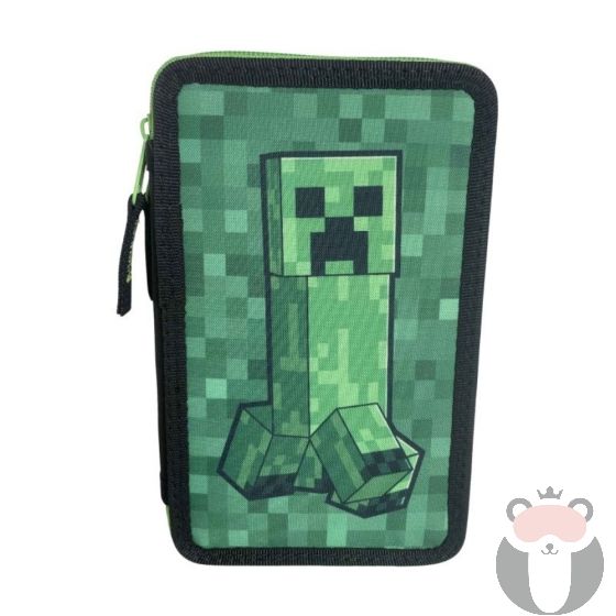 Minecraft Ученически несесер с две отделения Creeper Green