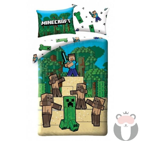 Minecraft Детски спален комплект 140 х 200 см. - 325 Creeper and Zombie