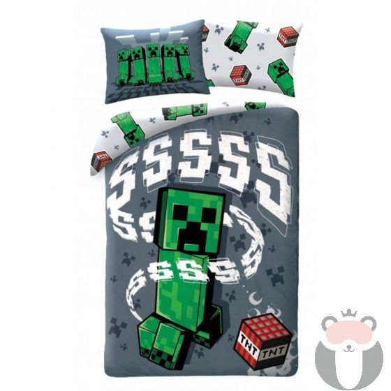 Minecraft Детски спален комплект 140 х 200 см. - 324 Creeper Sss