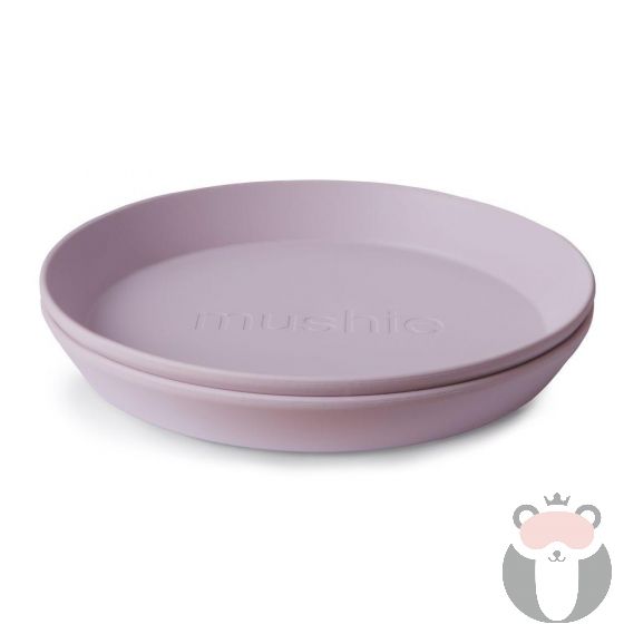 Mushie Комплект кръгли чинии за хранене Soft Lilac - 2 бр.