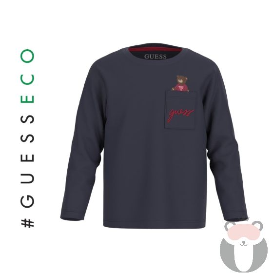 Guess Bear Детска блуза с дълъг ръкав за момче SMART BLUE