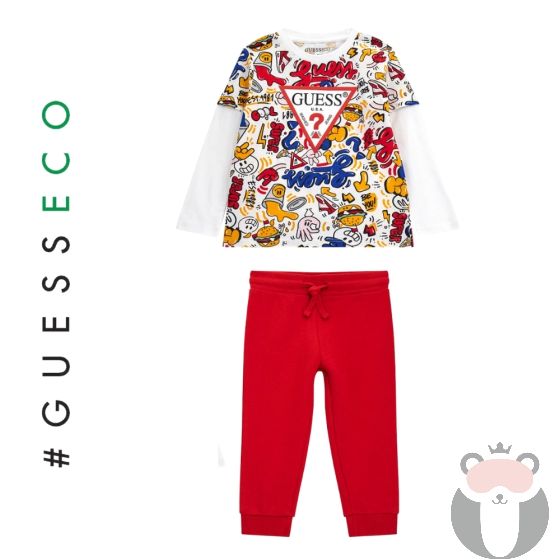 Guess Детски комплект за момче SMILEY POP PRINT