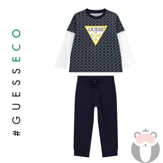 Guess Детски комплект за момче G-CHAIN NAVY PRINT