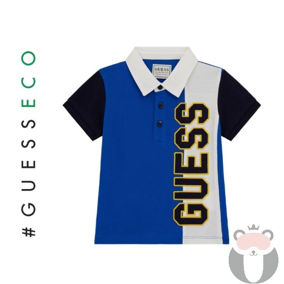 Guess Детска тениска с яка ROYAL COBALT