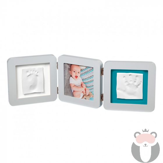 BABY ART Отпечатък за ръчичка и краче - Baby Art квадратен (бяла рамка) (White)