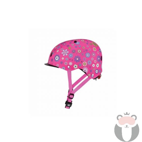 Детска каска за колело и тротинетка Globber, 48-53 см, светеща, розова Globber