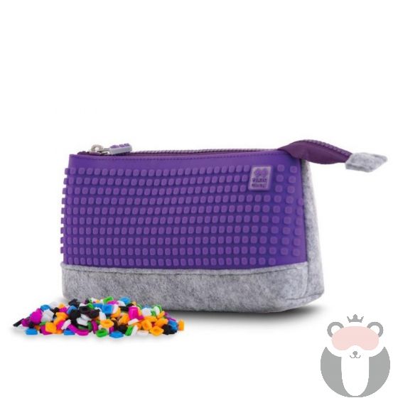 Несесер за моливи Pixie Crew PXA01, Сив/Лилав