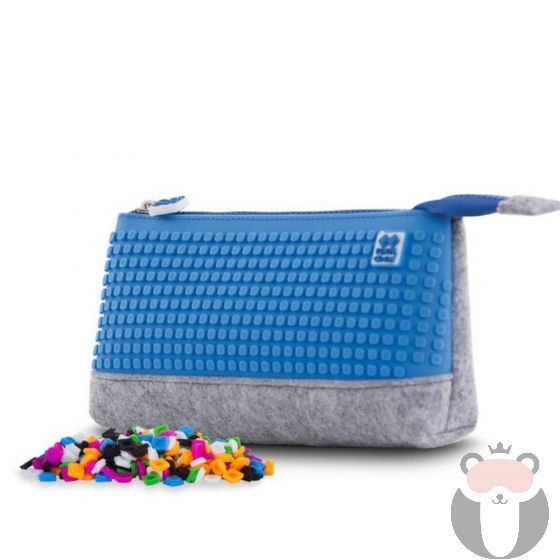 Несесер за моливи Pixie Crew PXA01, Сив/Син