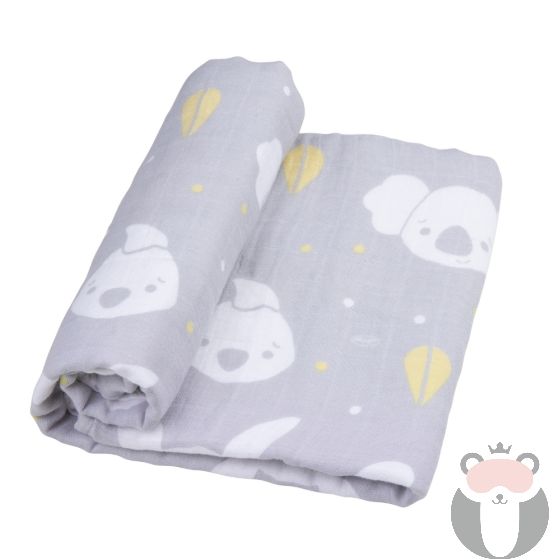 Playgro Бебешко муселиново одеяло за количка Fauna Friends от 100% естествен памук, размер 70 х 70 см