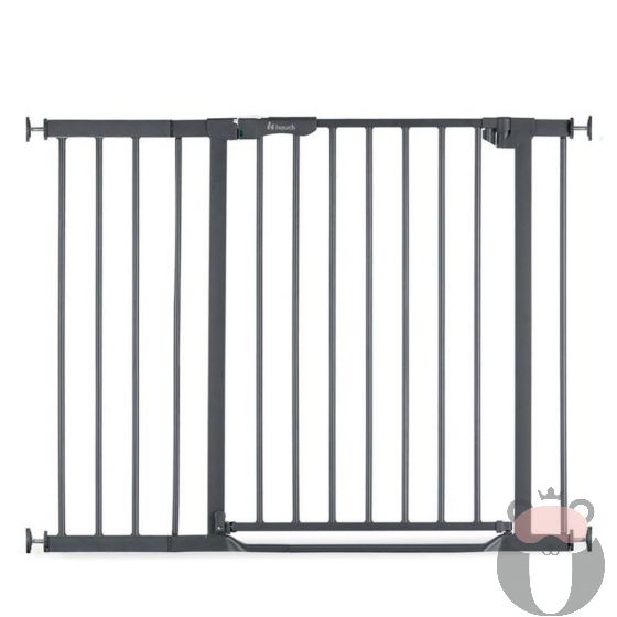 Предпазна преграда за бебе Hauck Clear Step Autoclose 2 + удължител 21 см, Dark Grey
