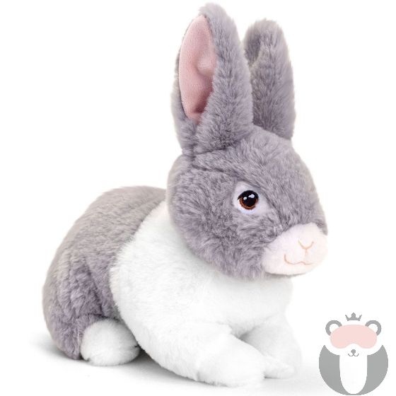 Сиво зайче, екологична плюшена играчка от серията Keeleco, 25 см