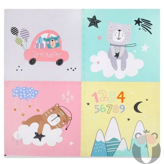Пъзел за под Pastel Bear, 4 части