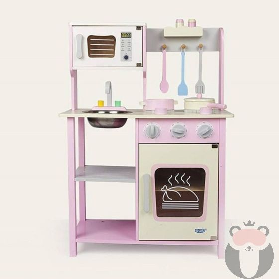 Дървена детска кухня, Розова
