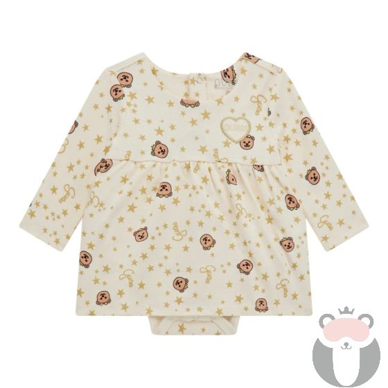 Guess Бебешка рокля WHITE GOLDEN BROWN