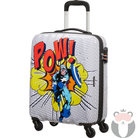 Samsonite Детски куфар AT на 4 колела 55 см Captain America Pop Art