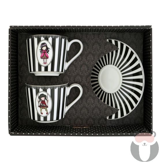 Чаша за чай и чинийка Gorjuss Ladybird/Ruby - комплект от 2 бр.