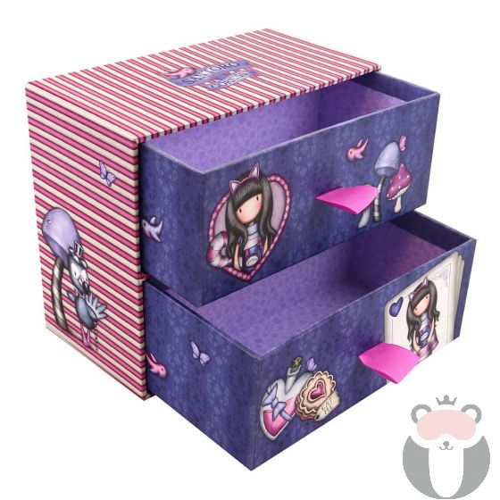 Santoro Кутия за съхранение с чекмеджета Gorjuss Cheshire Cat