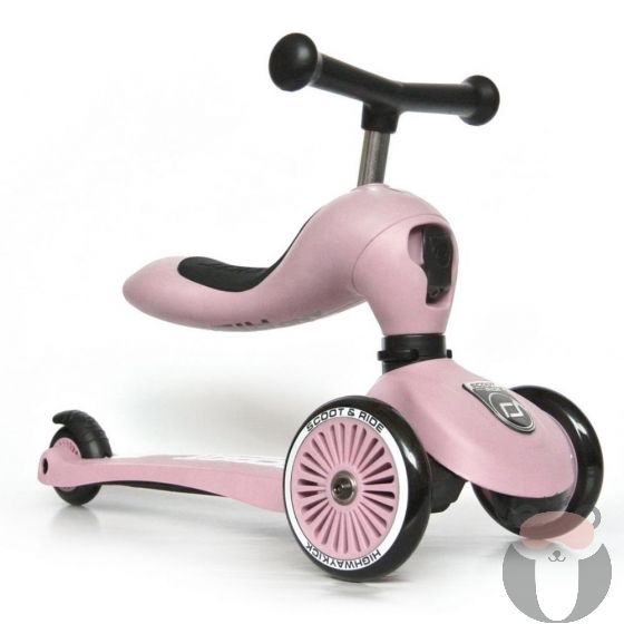 Детска тротинетка Scoot & Ride Highwaykick 1 2 в 1, Rose