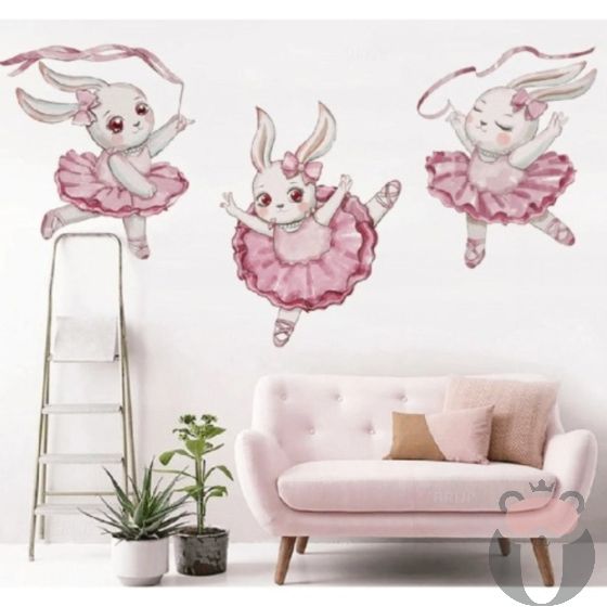 Sipo Детски стикер за стена за детска стая - зайче балерина PAT38469