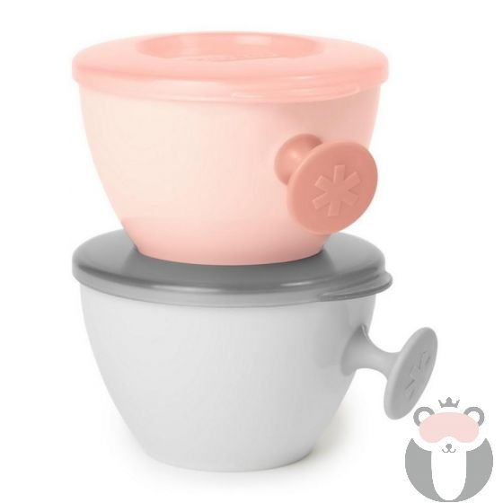 Комплект купички за хранене Skip Hop – 2 броя, сиво/корал