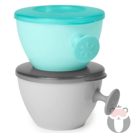 Комплект купички за хранене Skip Hop – 2 броя, сиво/тюркоаз
