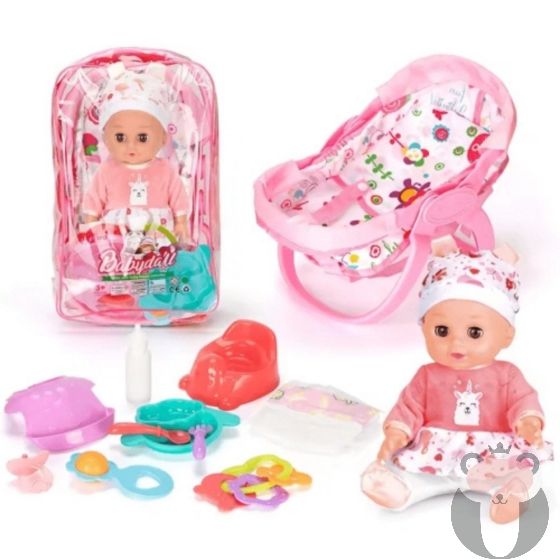 Детска кукла бебе Sarika със столче и аксесоари за игра PAT48855