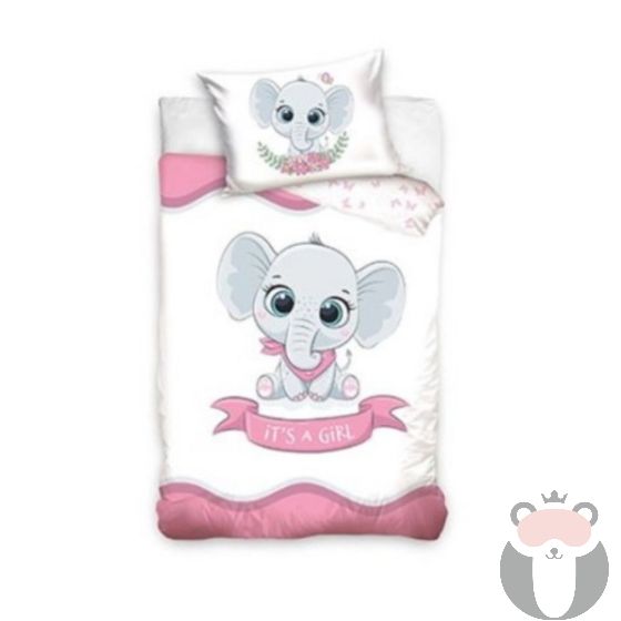 Sonne Бебешки спален комплект Little Elephant Pink - 2 части PAT3332