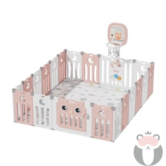 Sonne Бебешка ограда за безопасна игра Owl розов цвят PAT7700