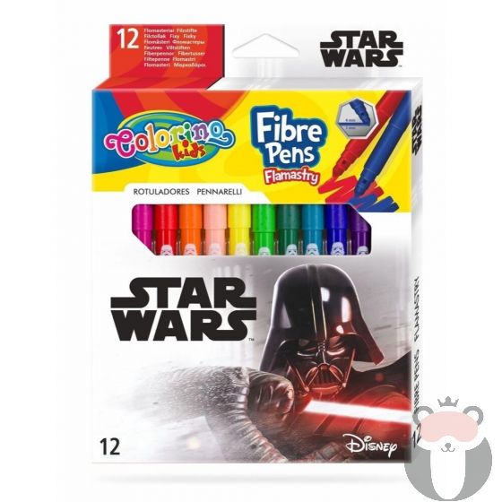 Colorino Флумастери 12 цвята Star Wars Disney
