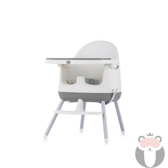 Chipolino Детски стол за хранене 3в1 "Пудинг", сив