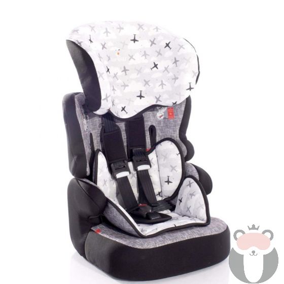 Lorelli Детско столче за кола X-DRIVE PLUS, Dark Grey AIRPLANE 9-36 кг.