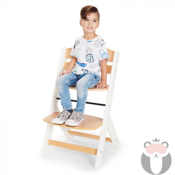 KinderKraft Детско столче за хранене 3в1 ENOCK, Дървено/бели крака