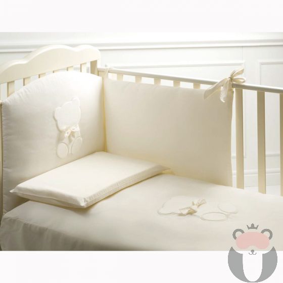 Baby Expert луксозен бебешки спален комплект от 4 части Teddy Крем