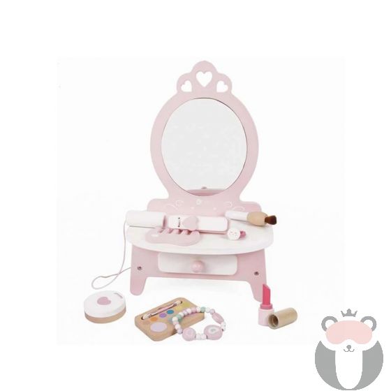 Дървена розова тоалетка за деца Classic World