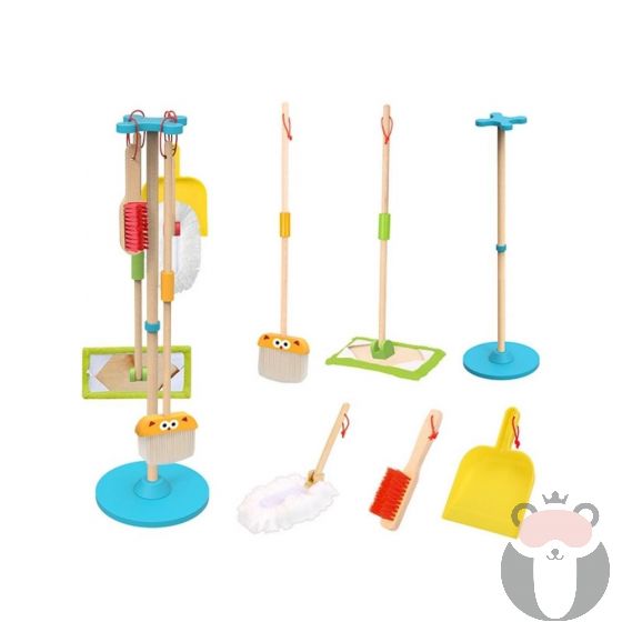 Детски дървен комплект за почистване Tooky toy