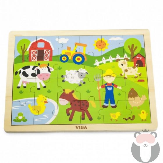 Viga Toys Детски пъзел - Живота в фермата