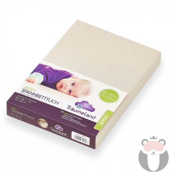 Traumeland Чаршаф за кошара 60х120см - 70х140см JERSEY BEIGE