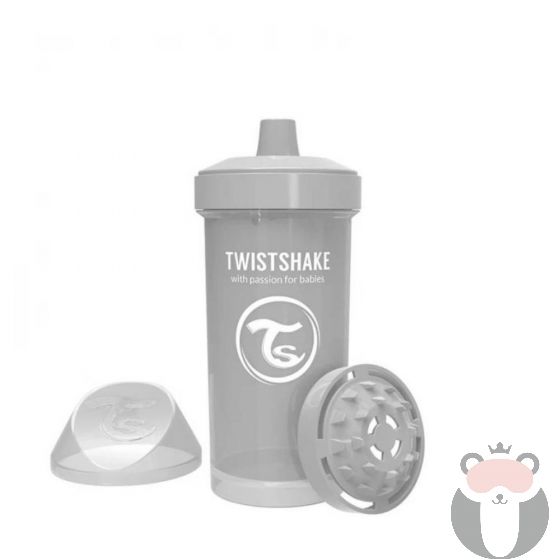 Детска чаша с шейкър 360 мл 12+ месеца сива Twistshake