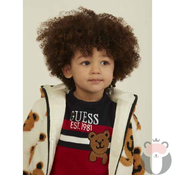 Guess Bear Детски памучен пуловер за момче Smart