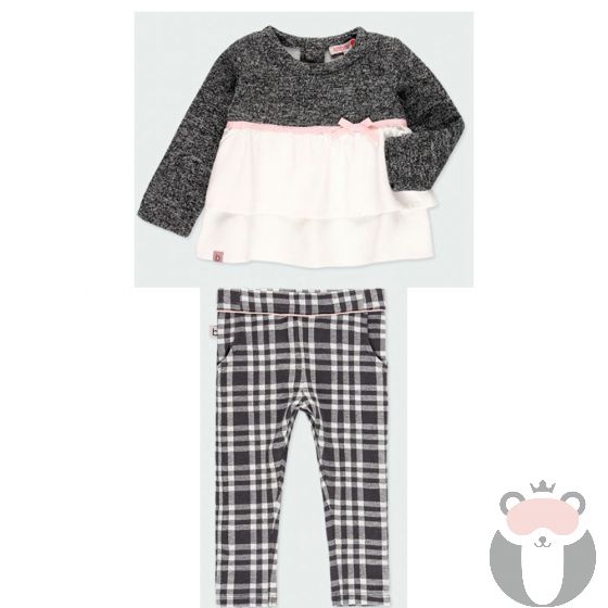 Boboli бебешки комплект туника и кариран панталон