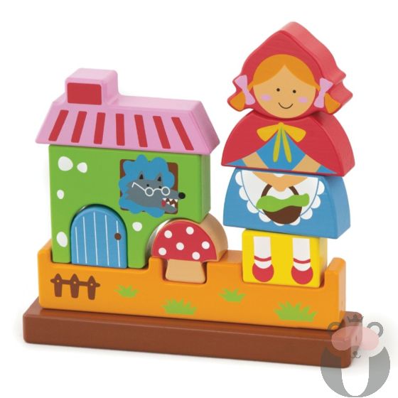 Viga toys Червената шапчица - детски пъзел 3D - дървена играчка