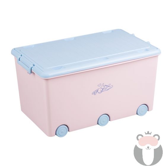 Кутия за съхранение на играчки Tega Baby Little Bunnies, розов