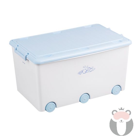 Кутия за съхранение на играчки Tega Baby Little Bunnies, бял
